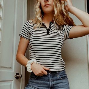 SOLD - Cropped striped Tee